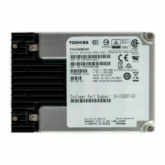 Toshiba Enterprise PX04SMB040 400GB MLC SAS 2.5 SFF MIX USE MU 12G SOLID STATE DRIVE 
